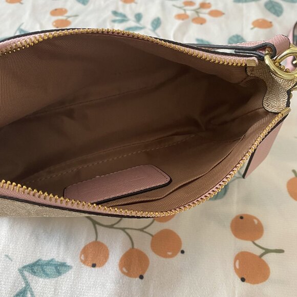 Coach Tan Pink Shoulder Strap Underarm Bag - Picture 6 of 8